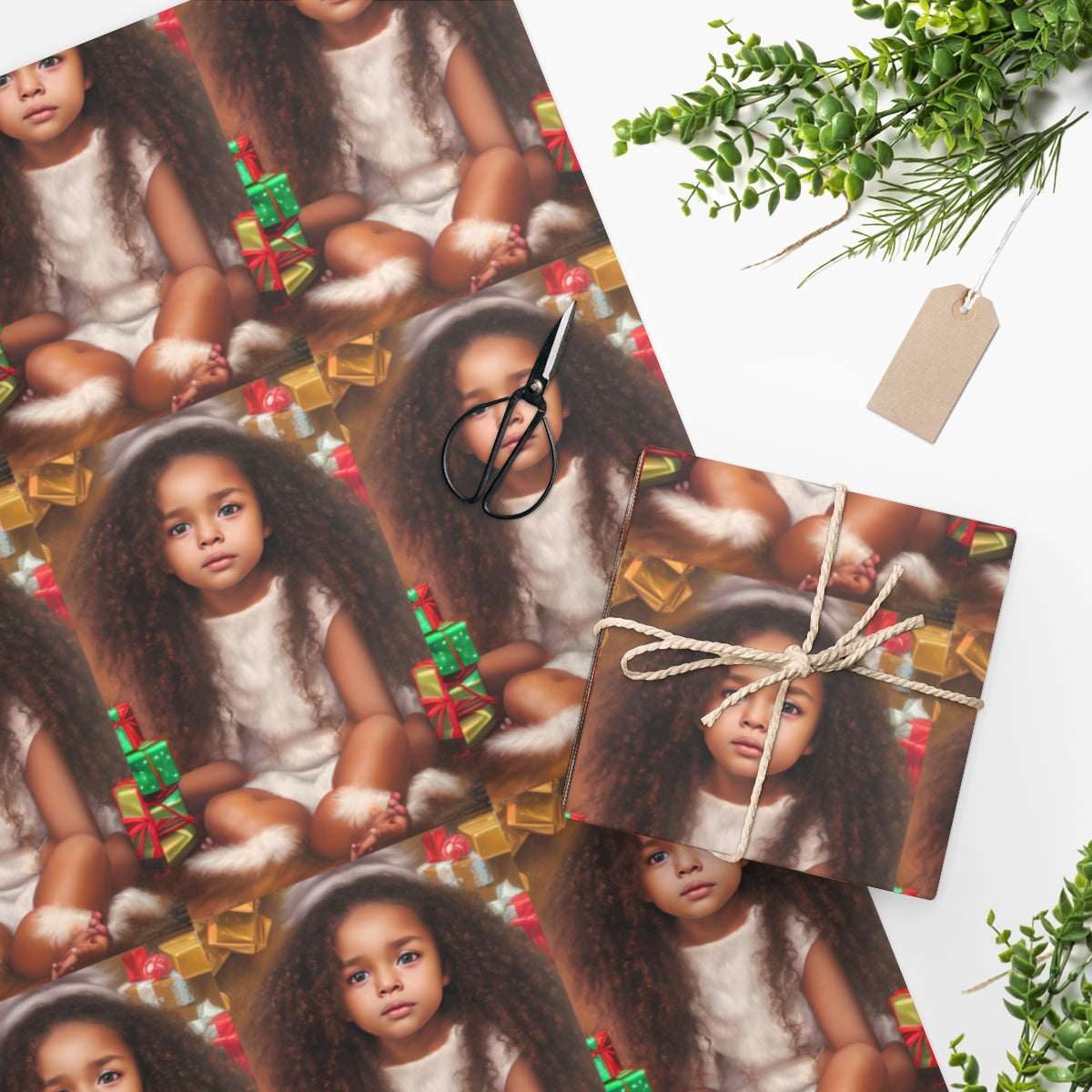 African American Christmas Wrapping Paper